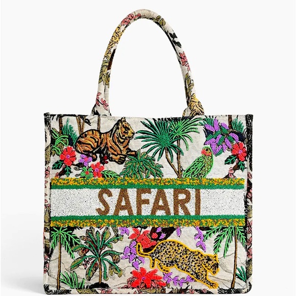 America & Beyond Handbags - NWT LIMITED EDITION A&B African Safari Embellished Large Tote
